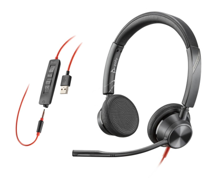 Słuchawki biurowe, callcenter Poly Blackwire 3325 USB-A + jack 3,5mm